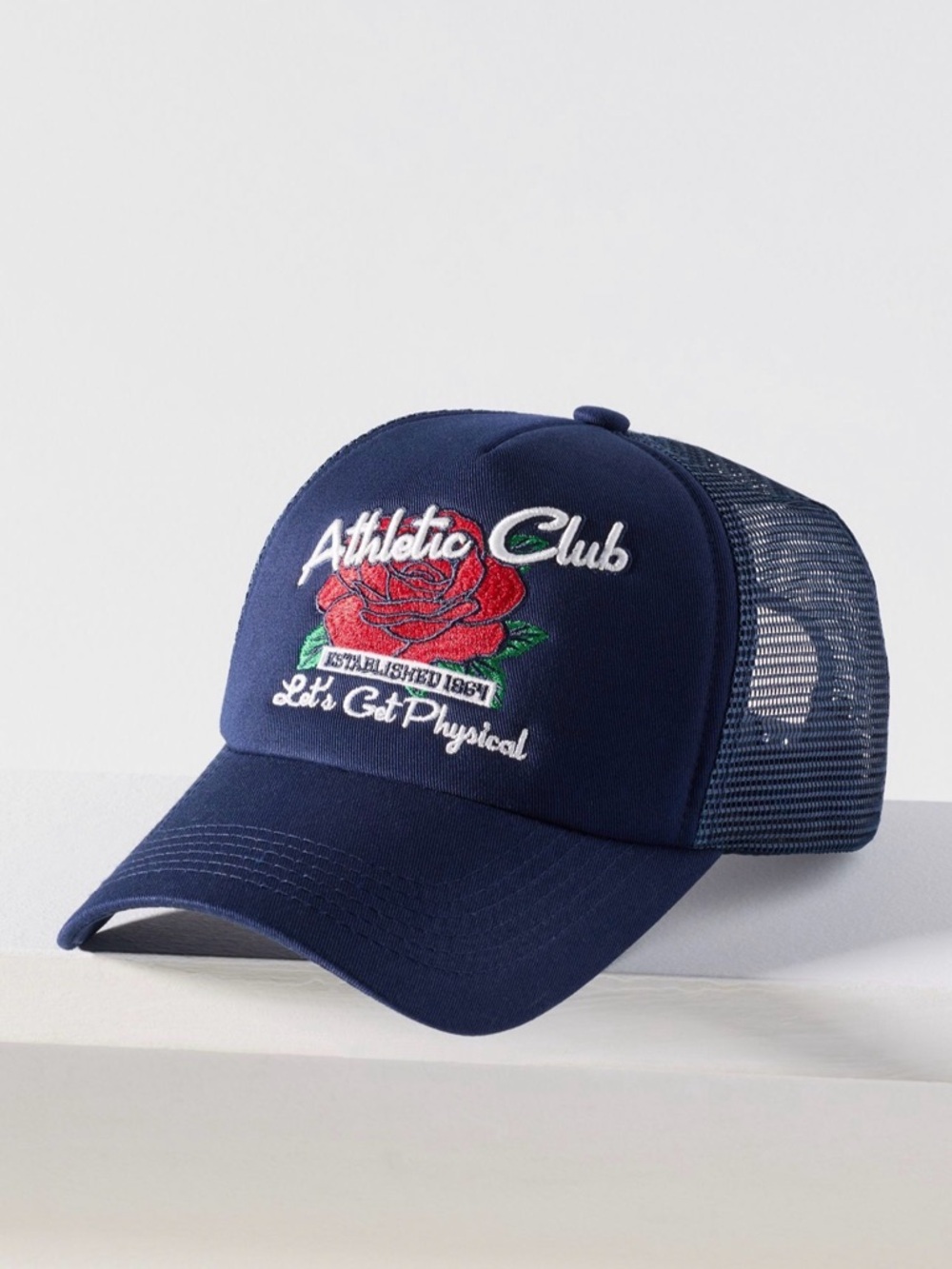 NWT Anthropologie Trucker Hat Worn/West Athletic Club Blue
